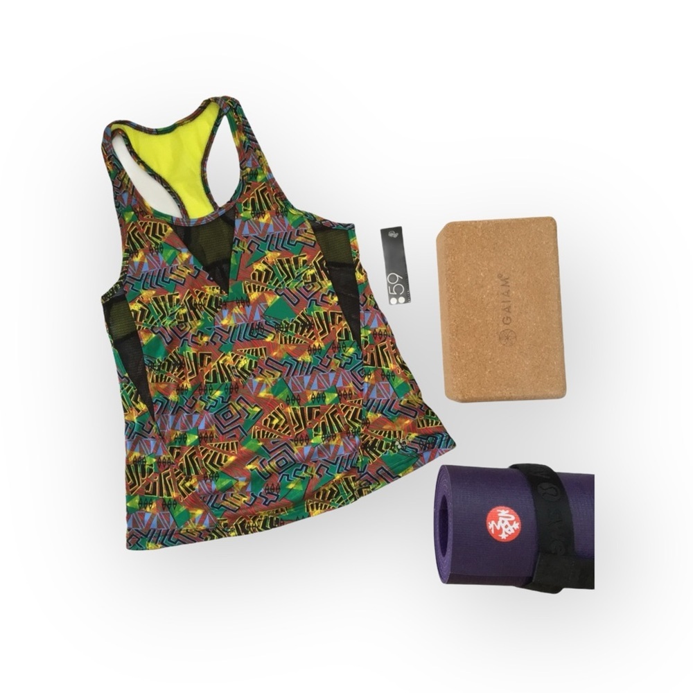 new Splits59 ϟ Sabrina Performance Athletic Tank ϟ Utopia Multi Color Print ϟ XS - Picture 13 of 16